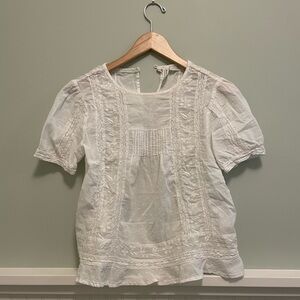 Anthropologie white lace blouse